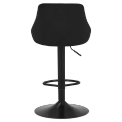 Best Nimara Cassie - Sort justerbar barstol i velour med drejefunktion 360 grader