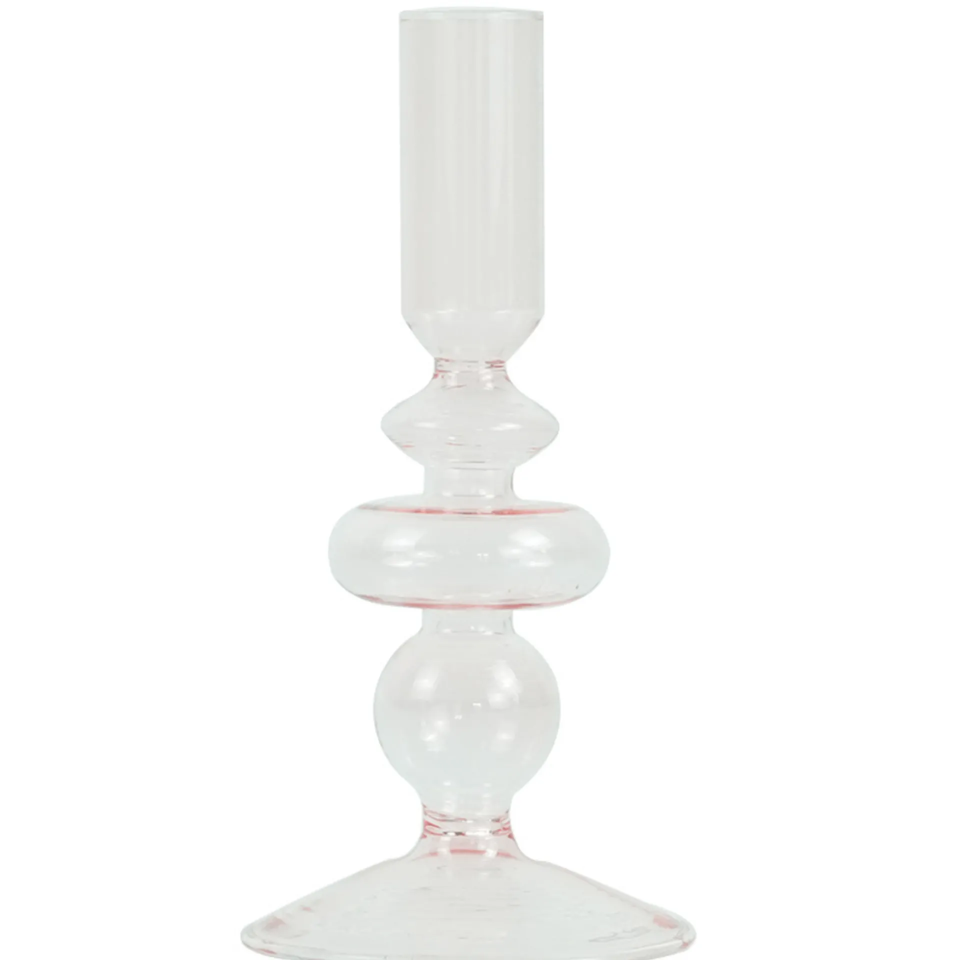 Clearance Nimara Chicka lysestage glas lyserød 21 cm