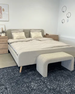 Outlet Nimara Christian seng i beige 140x200 cm inkl. sengelameller og madrasser