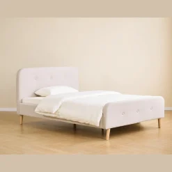 Nimara Christian sengeramme i beige 140x200 cm ekskl. sengelameller og madrasser