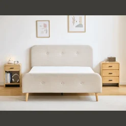 Nimara Christian sengeramme i beige 140x200 cm ekskl. sengelameller og madrasser