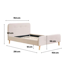 Nimara Christian sengeramme i beige 140x200 cm ekskl. sengelameller og madrasser