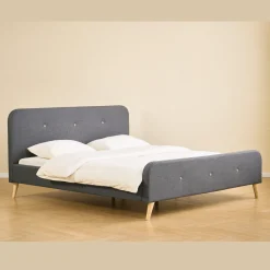 Hot Nimara Christian sengeramme i grå 180x200 cm ekskl. sengelameller og madrasser