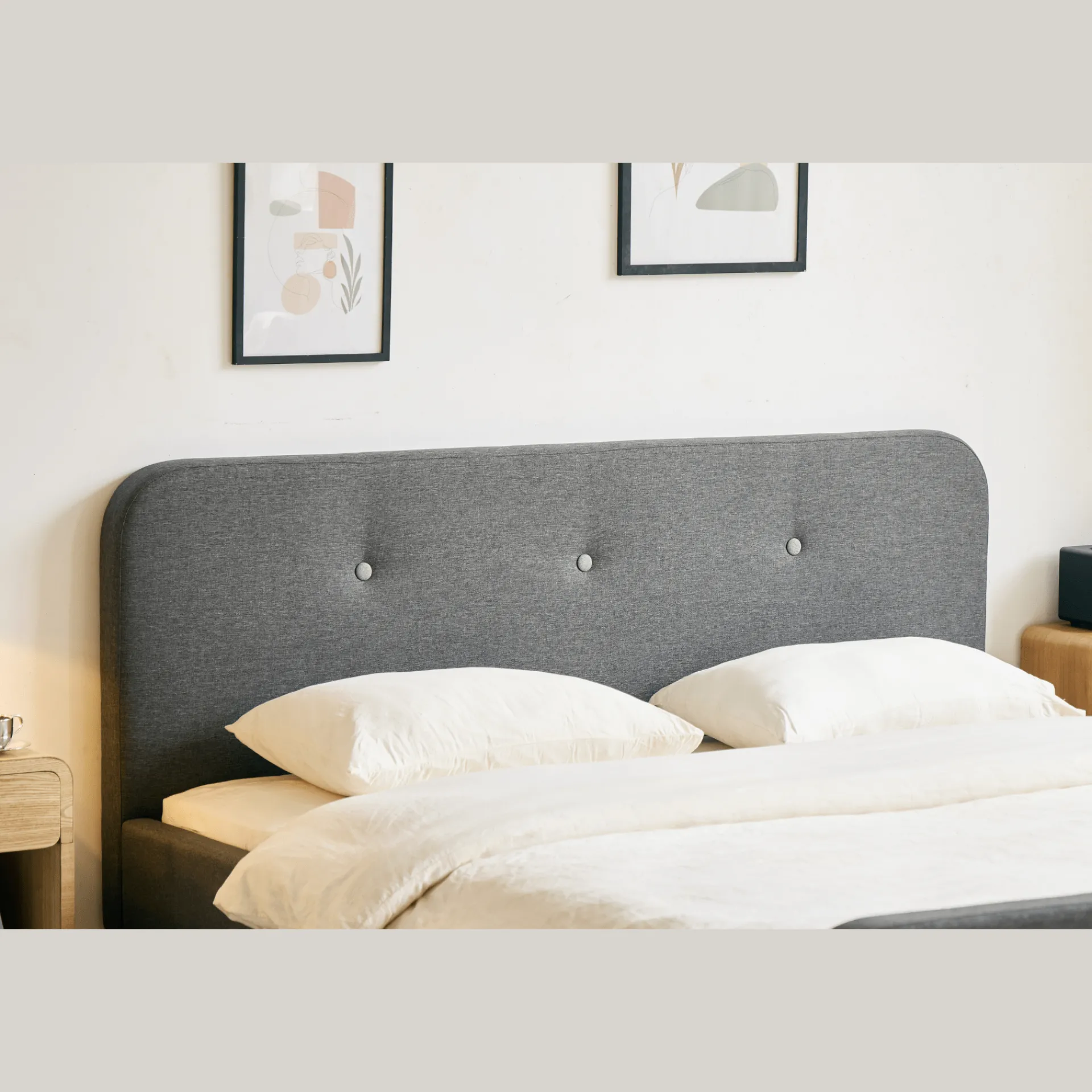 Hot Nimara Christian sengeramme i grå 180x200 cm ekskl. sengelameller og madrasser