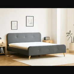 Hot Nimara Christian sengeramme i grå 180x200 cm ekskl. sengelameller og madrasser