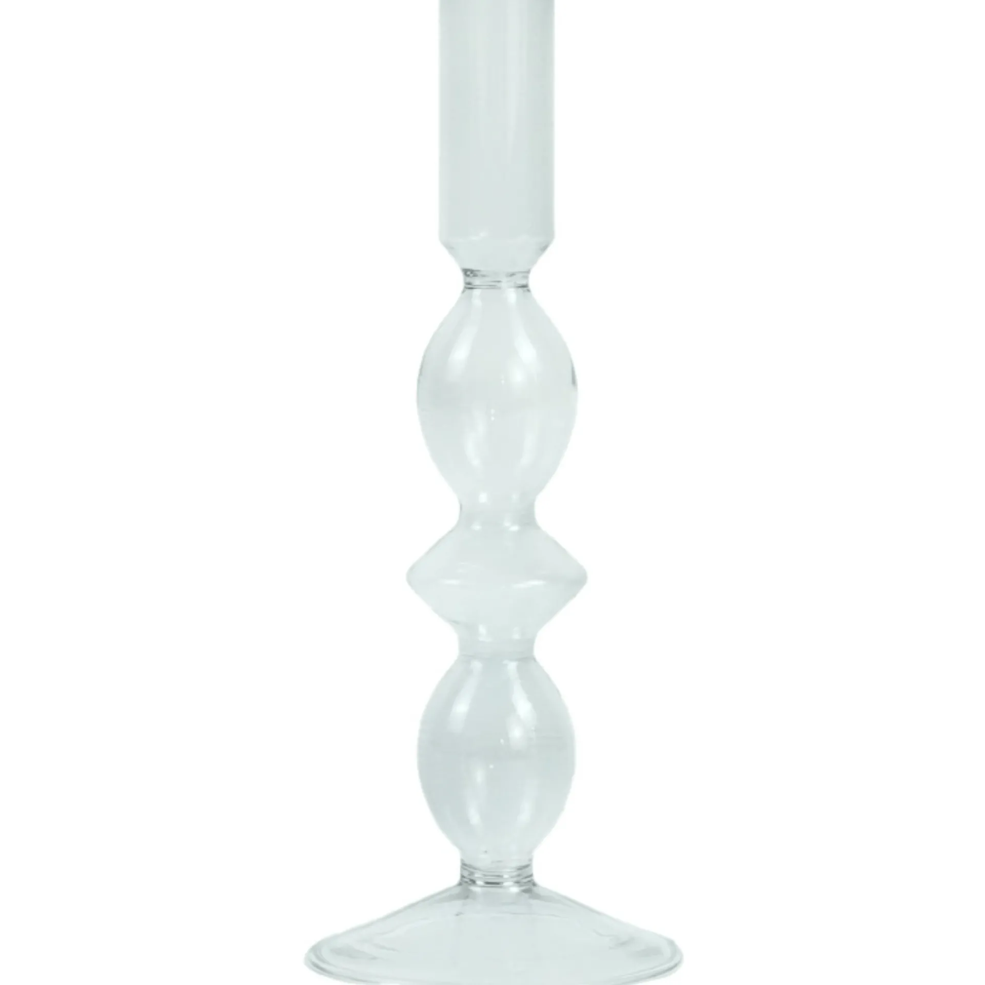 Outlet Nimara Cora glas lysestage grå 20 cm