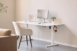 New Nimara Damian hæve- og sænkebord skrivebord 160x80 cm i hvid