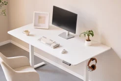New Nimara Damian hæve- og sænkebord skrivebord 160x80 cm i hvid