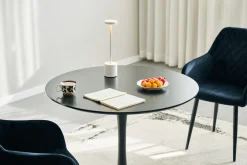 Best Nimara Diego rundt spisebord i sort med trompetfod Ø90 cm