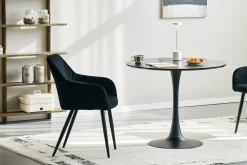 Best Nimara Diego rundt spisebord i sort med trompetfod Ø90 cm