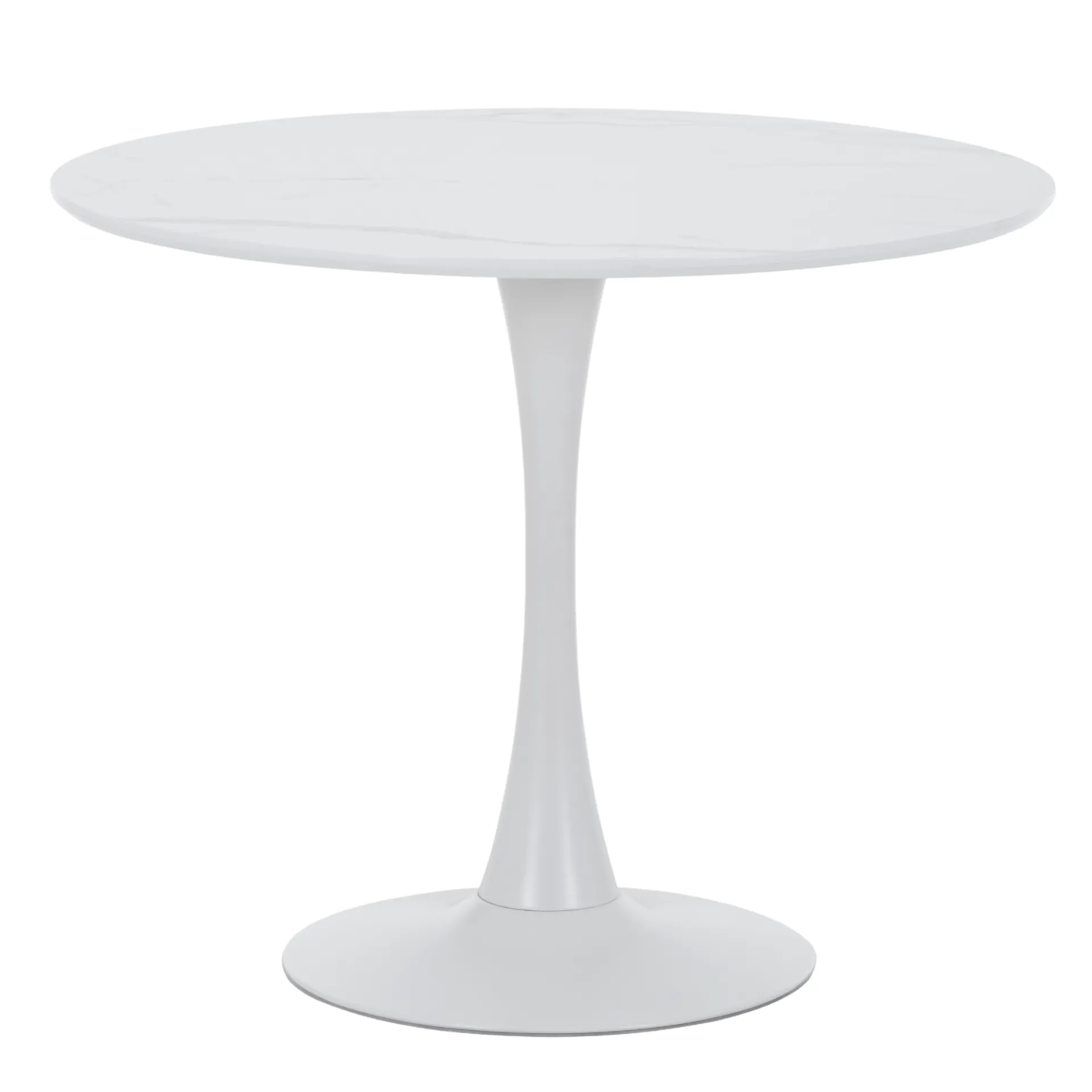 Outlet Nimara Diego spisebord i hvid marmor look Ø90