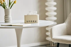 Outlet Nimara Diego spisebord i hvid marmor look Ø90