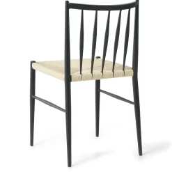 Hot Nimara Elena spisebordsstol - sort med fletsæde