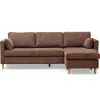 Sale Nimara Ellis - Højrevendt og venstrevendt vendbar chaiselong sofa brun fløjl - L: 215 x D: 82 x H: 78 cm