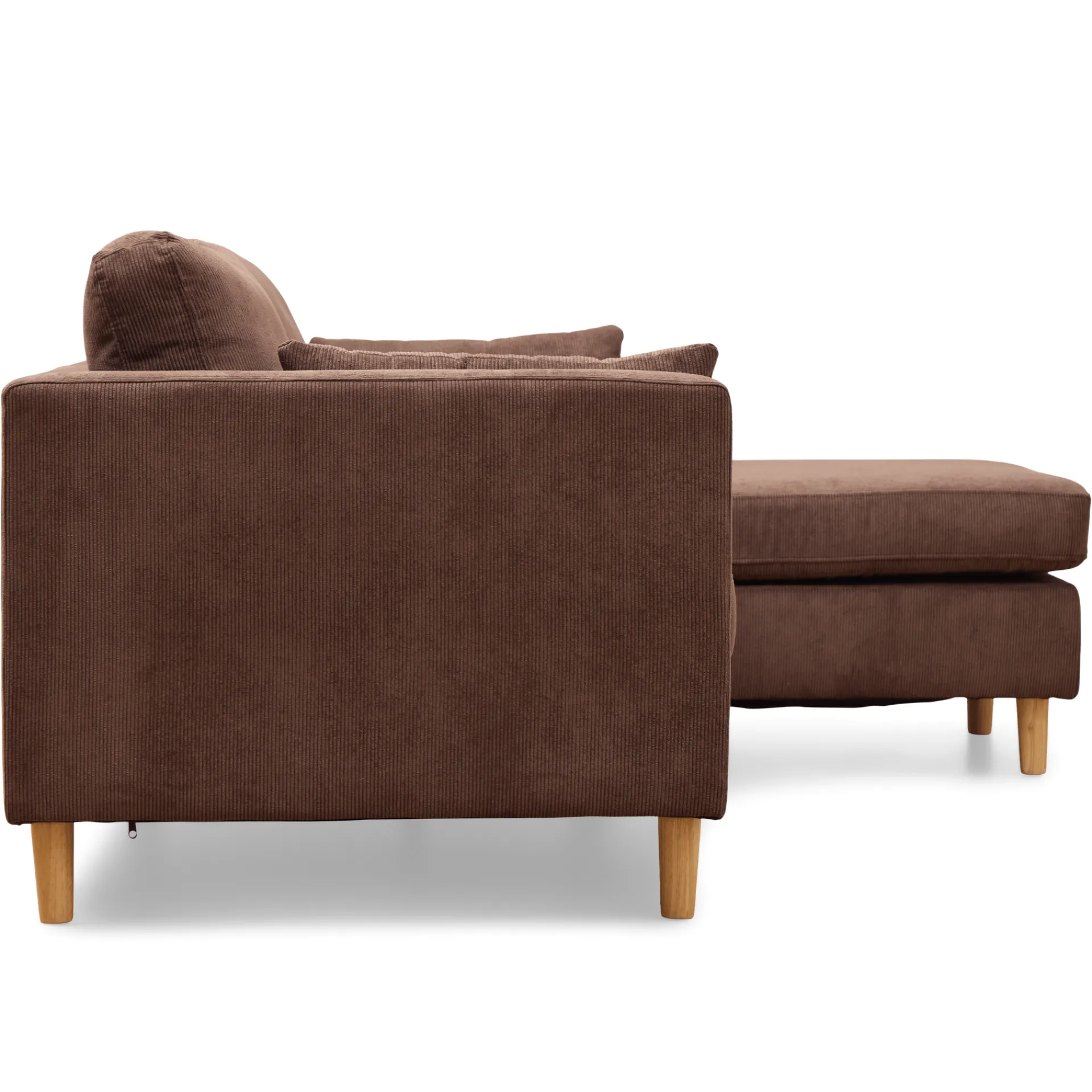Sale Nimara Ellis - Højrevendt og venstrevendt vendbar chaiselong sofa brun fløjl - L: 215 x D: 82 x H: 78 cm