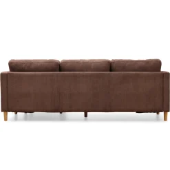 Sale Nimara Ellis - Højrevendt og venstrevendt vendbar chaiselong sofa brun fløjl - L: 215 x D: 82 x H: 78 cm
