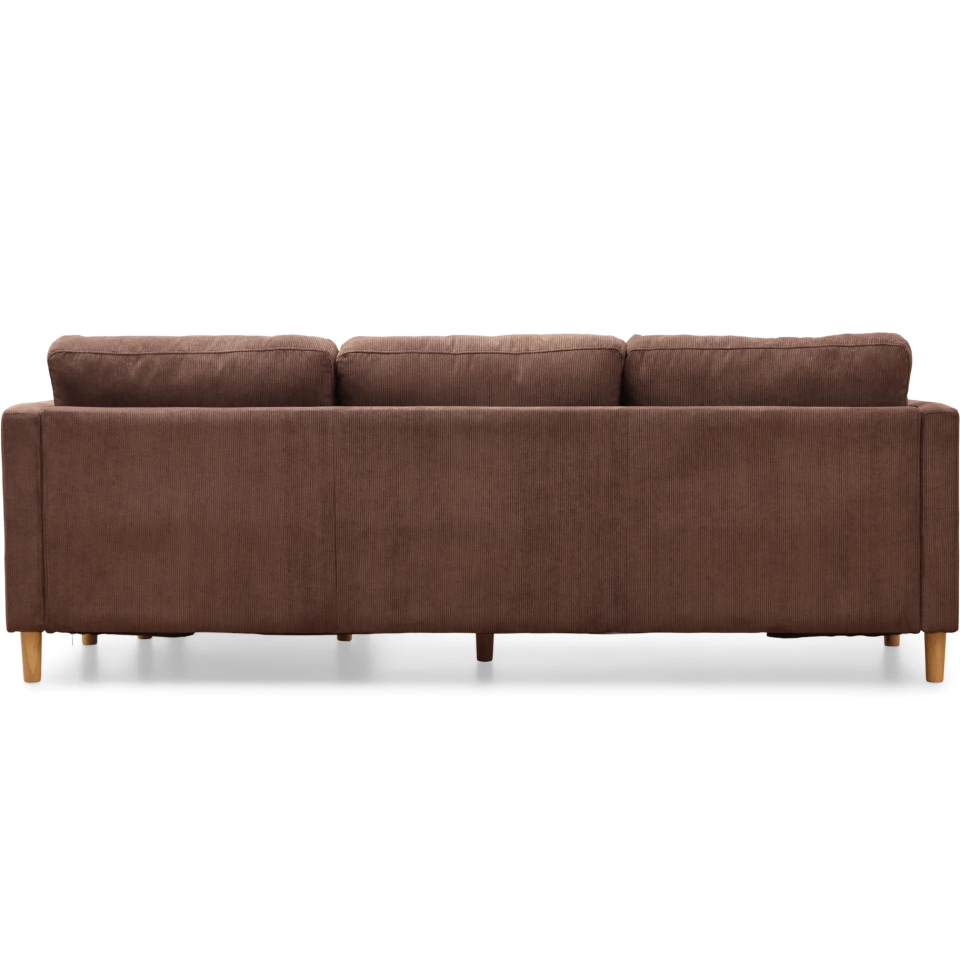 Sale Nimara Ellis - Højrevendt og venstrevendt vendbar chaiselong sofa brun fløjl - L: 215 x D: 82 x H: 78 cm