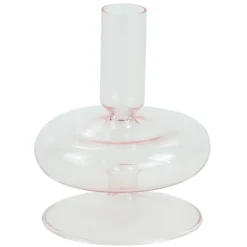 Discount Nimara Elly glas lysestage lyserød 12 cm