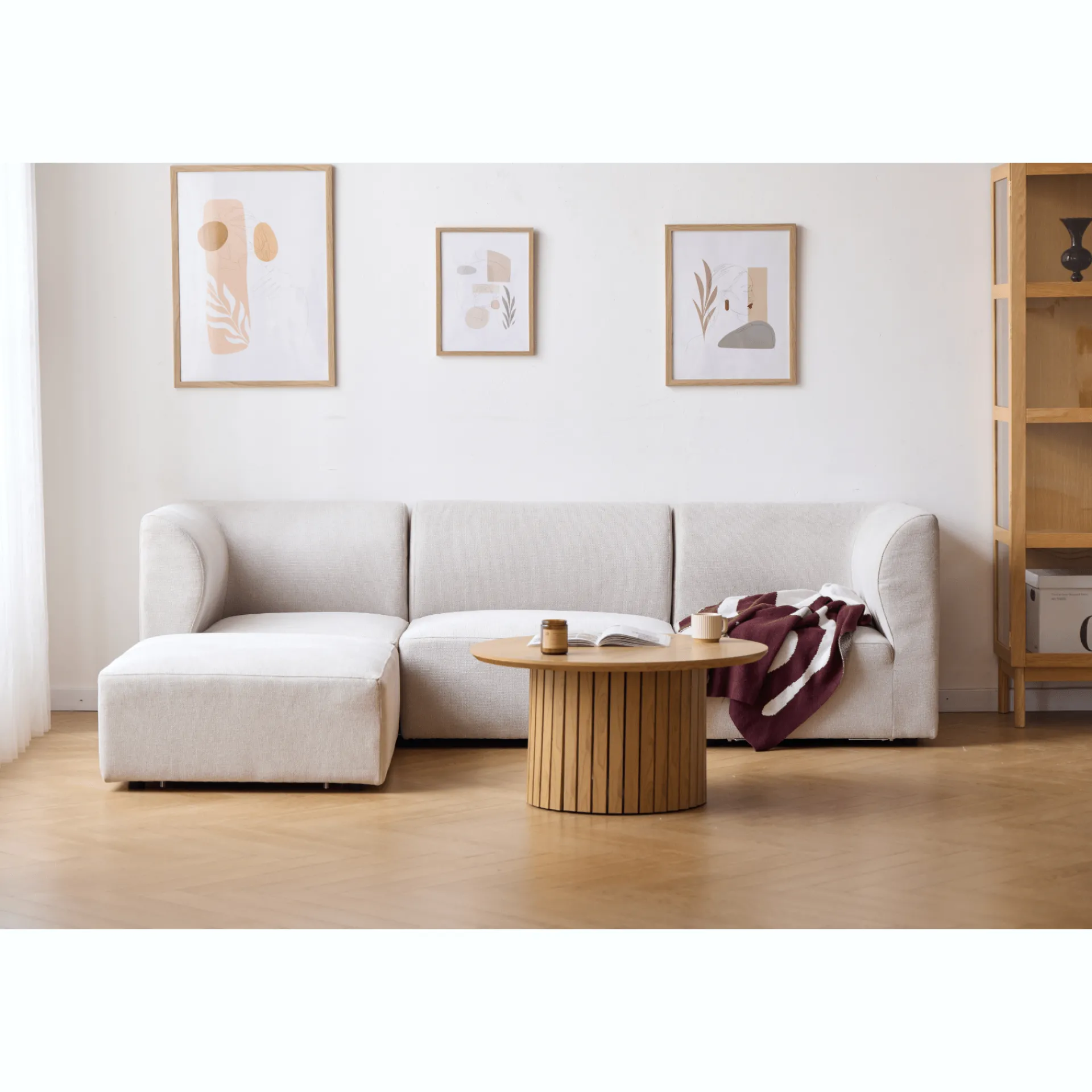 Outlet Nimara Emilia højre- og venstrevendt modul i beige L: 79 X D: 79 X H: 72 cm
