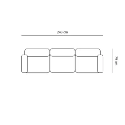 Discount Nimara Emilia modulsofa i beige med 3 moduler L: 243 x D: 79 cm x H: 72 cm