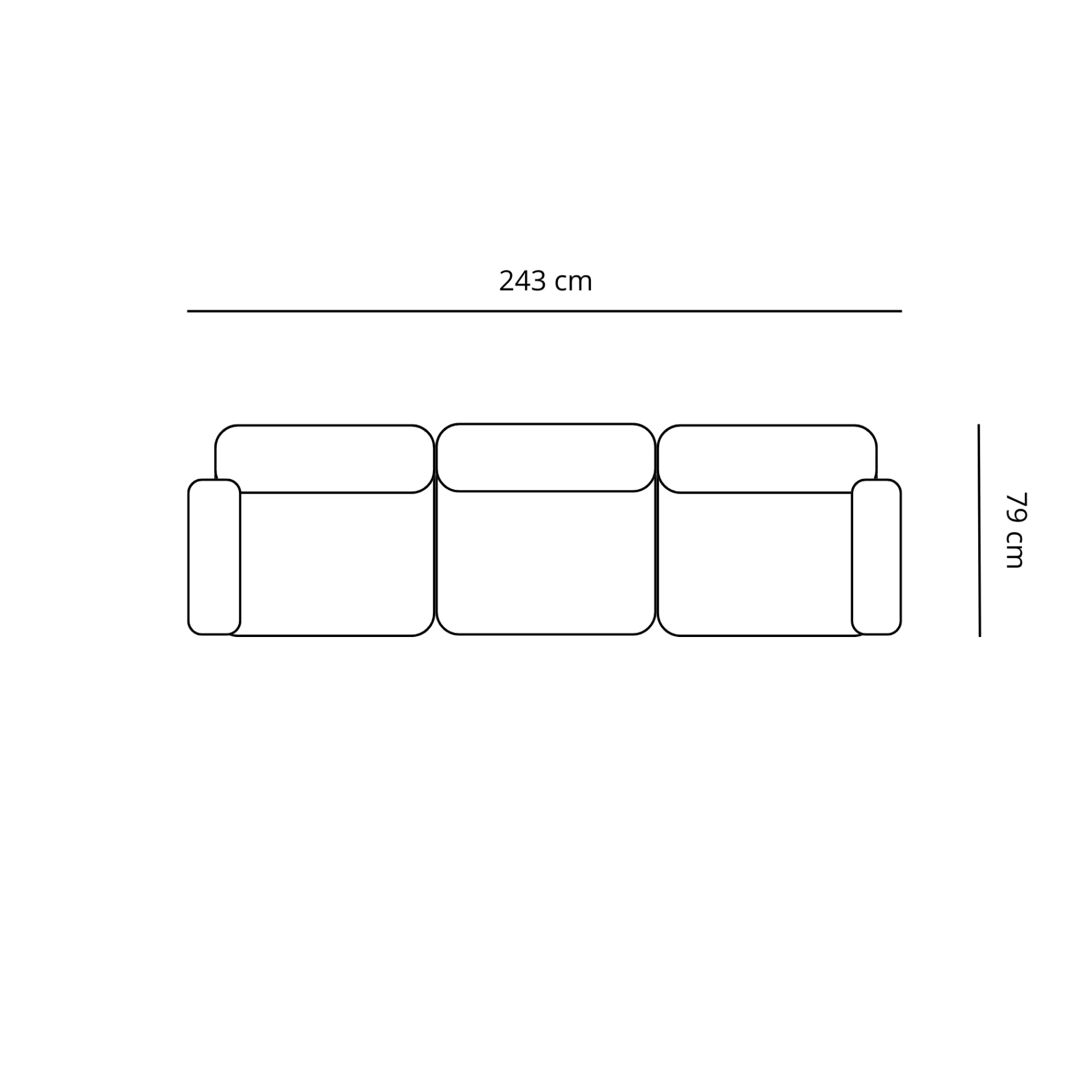 Discount Nimara Emilia modulsofa i beige med 3 moduler L: 243 x D: 79 cm x H: 72 cm