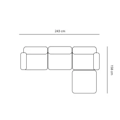 Sale Nimara Emilia modulsofa i beige 3 moduler højre- og venstrevendt chaiselong L: 243 X D: 158 X H: 72 cm