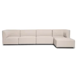 Nimara Emilia modulsofa i beige 4 moduler med højre- og venstrevendt chaiselong L: 328 X D: 158 X H: 72 cm