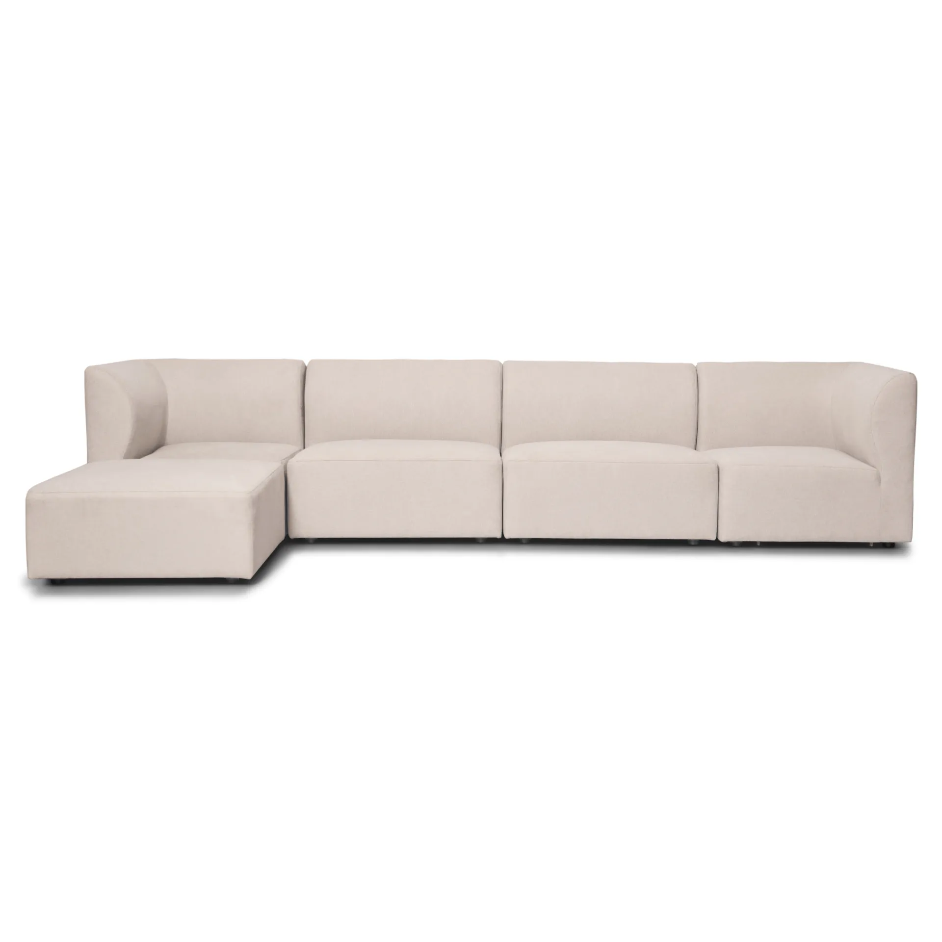 Nimara Emilia modulsofa i beige 4 moduler med højre- og venstrevendt chaiselong L: 328 X D: 158 X H: 72 cm