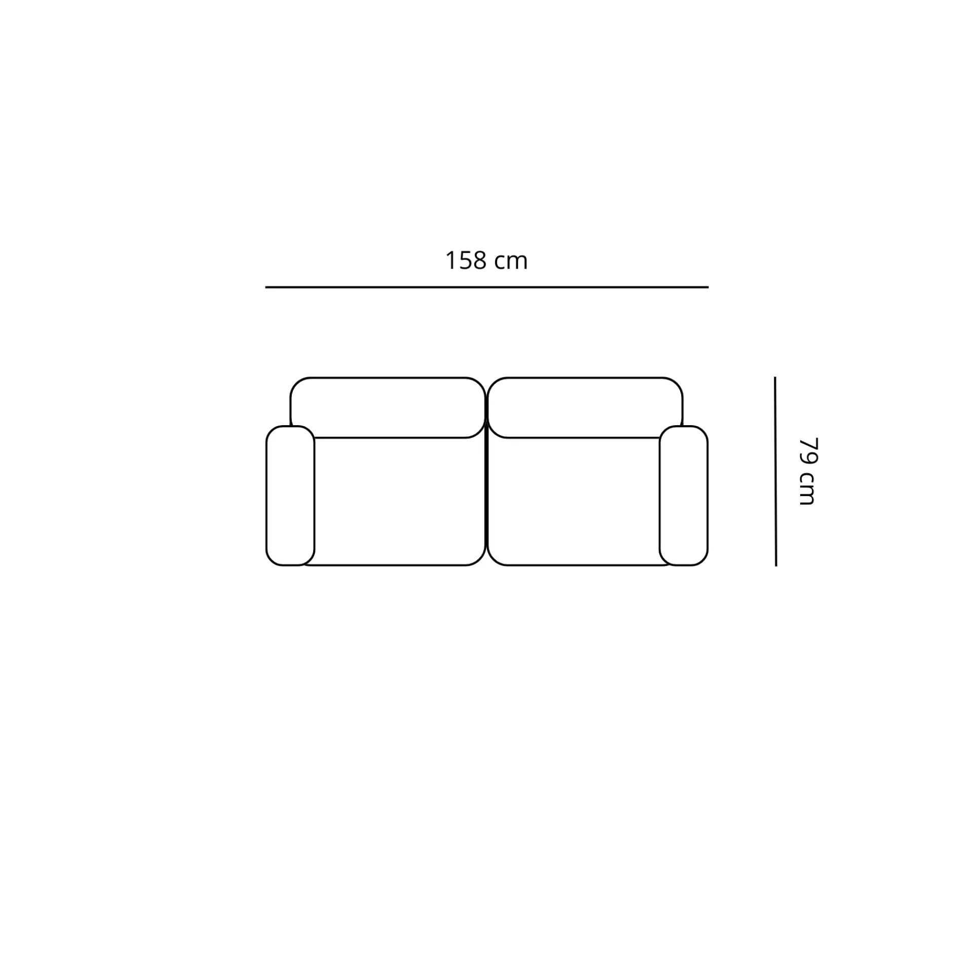 Nimara Emilia modulsofa i sand 2 moduler L: 158 X D: 79 X H: 72 cm