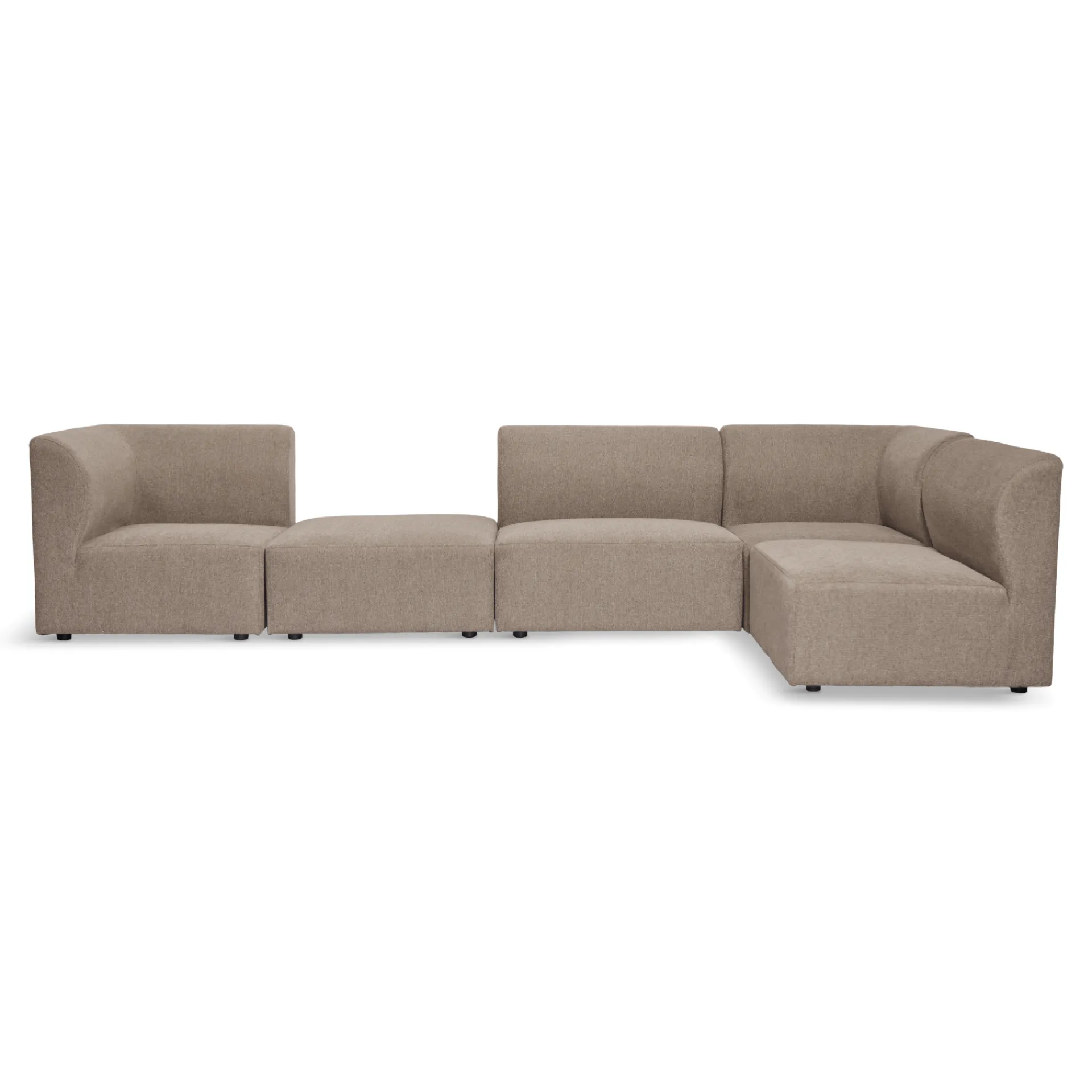 Online Nimara Emilia modulsofa i sand 4 moduler med højre- og venstrevendt chaiselong L: 328 X D: 158 X H: 72 cm