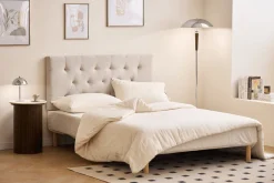 Online Nimara Enzo sidebord i stenbordplade med røget eg lamelfod Ø40 cm