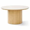 New Nimara Enzo sofabord i stenbordplade i eg lamelfod Ø78