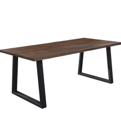 New Nimara Esther plankebord - 240x95 cm - i smoked eg med firkantet ben - (Forberedt til tillægsplader)