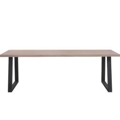 Online Nimara Esther plankebord - 300x95 cm - i hvidolieret eg med firkantet ben - (Forberedt til tillægsplader)