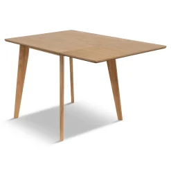 Clearance Nimara Ezra - Eg klap ud spisebord med tillægsplader i lakeret egefiner - 80/120 x 80 cm