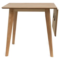 Clearance Nimara Ezra - Eg klap ud spisebord med tillægsplader i lakeret egefiner - 80/120 x 80 cm