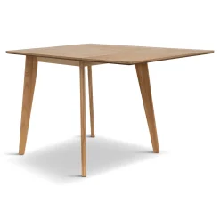 Clearance Nimara Ezra - Eg klap ud spisebord med tillægsplader i lakeret egefiner - 80/120 x 80 cm