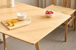 Clearance Nimara Ezra - Eg klap ud spisebord med tillægsplader i lakeret egefiner - 80/120 x 80 cm