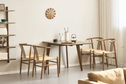 Hot Nimara Ezra - Røget Eg klap ud spisebord med tillægsplader i lakeret egefiner - 80/120 x 80 cm