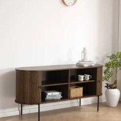 Nimara Florence jalousi skab med lameller i røget eg 160x45x75 cm