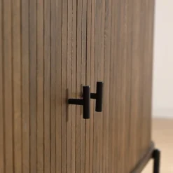 Nimara Florence jalousi skab med lameller i røget eg 160x45x75 cm