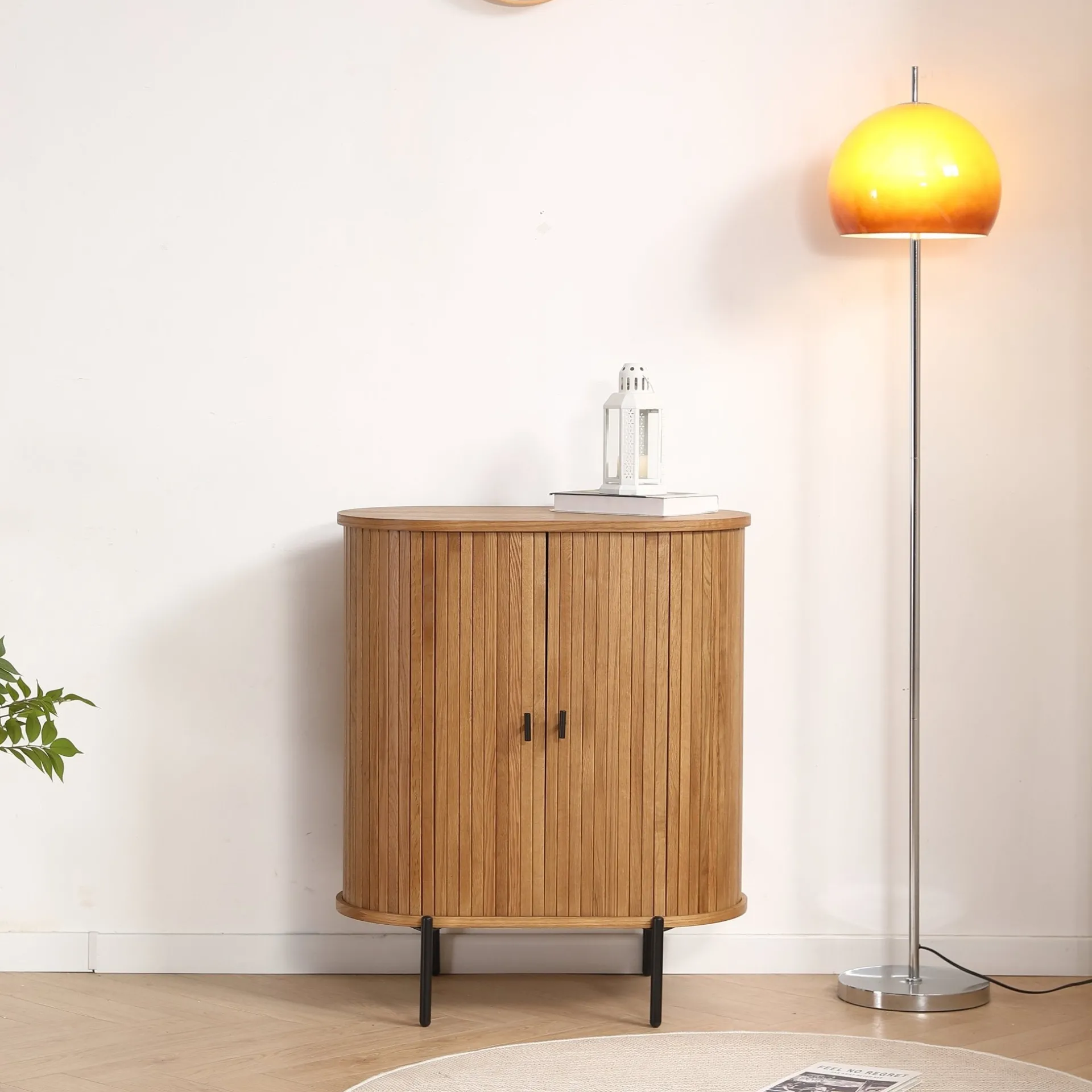 Hot Nimara Florence jalousi skab med lameller i eg 70x40x85 cm