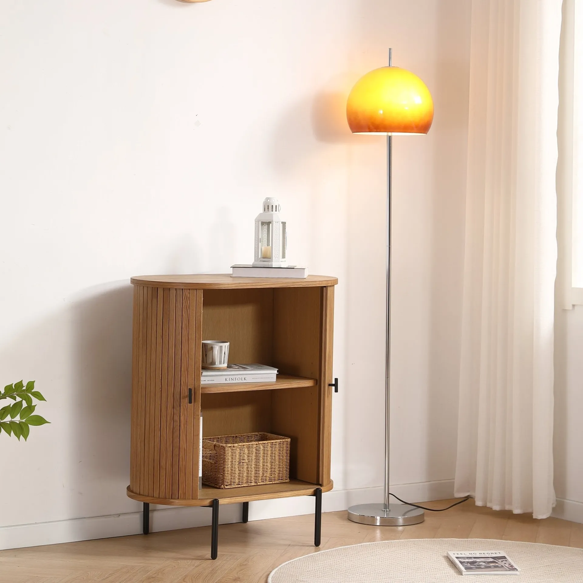 Hot Nimara Florence jalousi skab med lameller i eg 70x40x85 cm