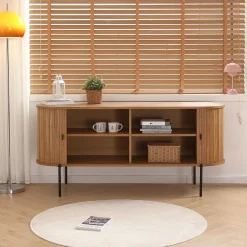 New Nimara Florence jalousi skab med lameller i eg 160x45x75 cm