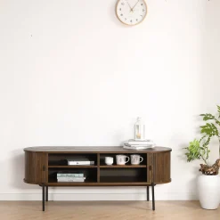 Online Nimara Florence jalousi tv-bord med lameller i røget eg 138x40x55 cm