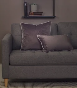 Clearance Nimara Gabi pyntepude - Grå velour 45x45 cm