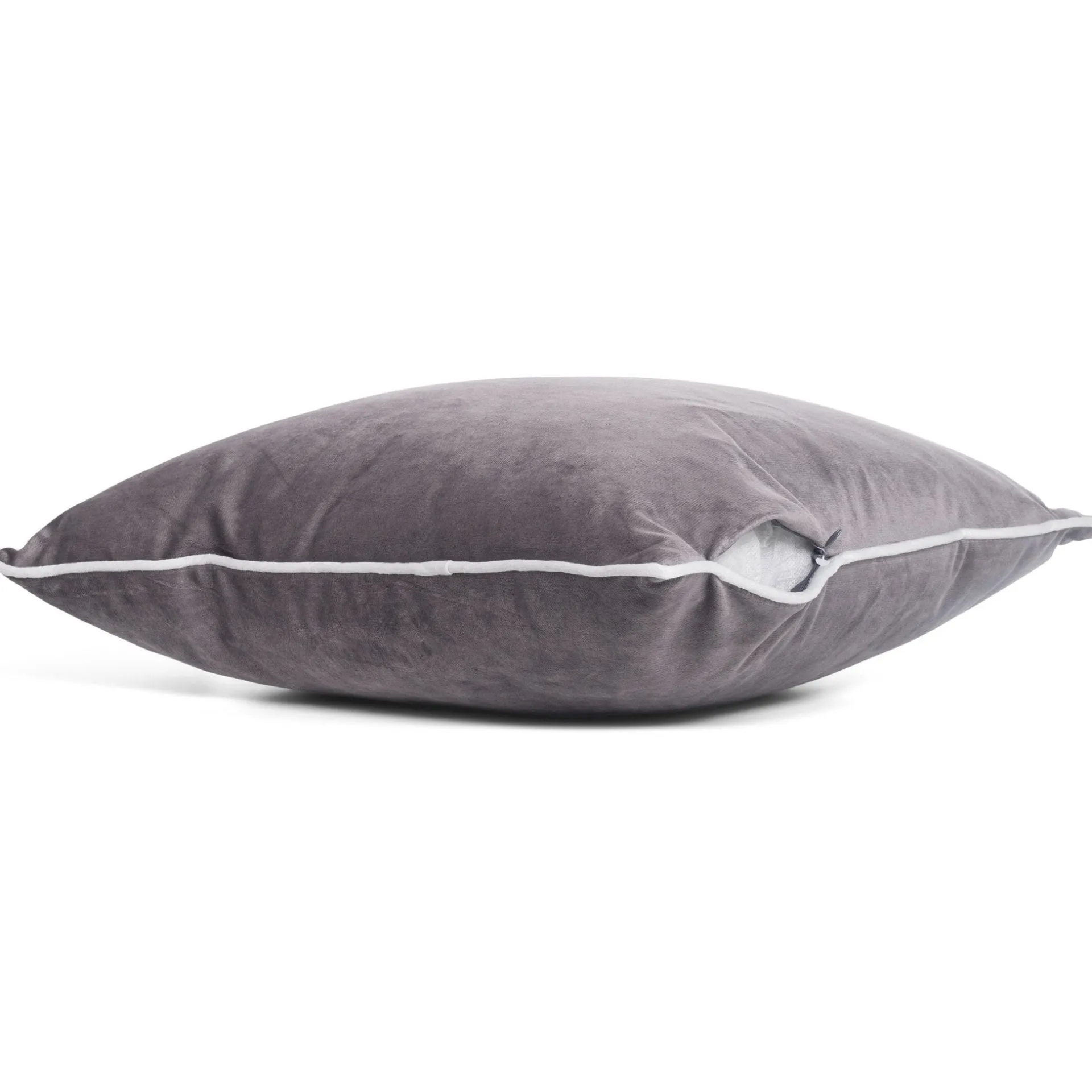 Clearance Nimara Gabi pyntepude - Grå velour 45x45 cm