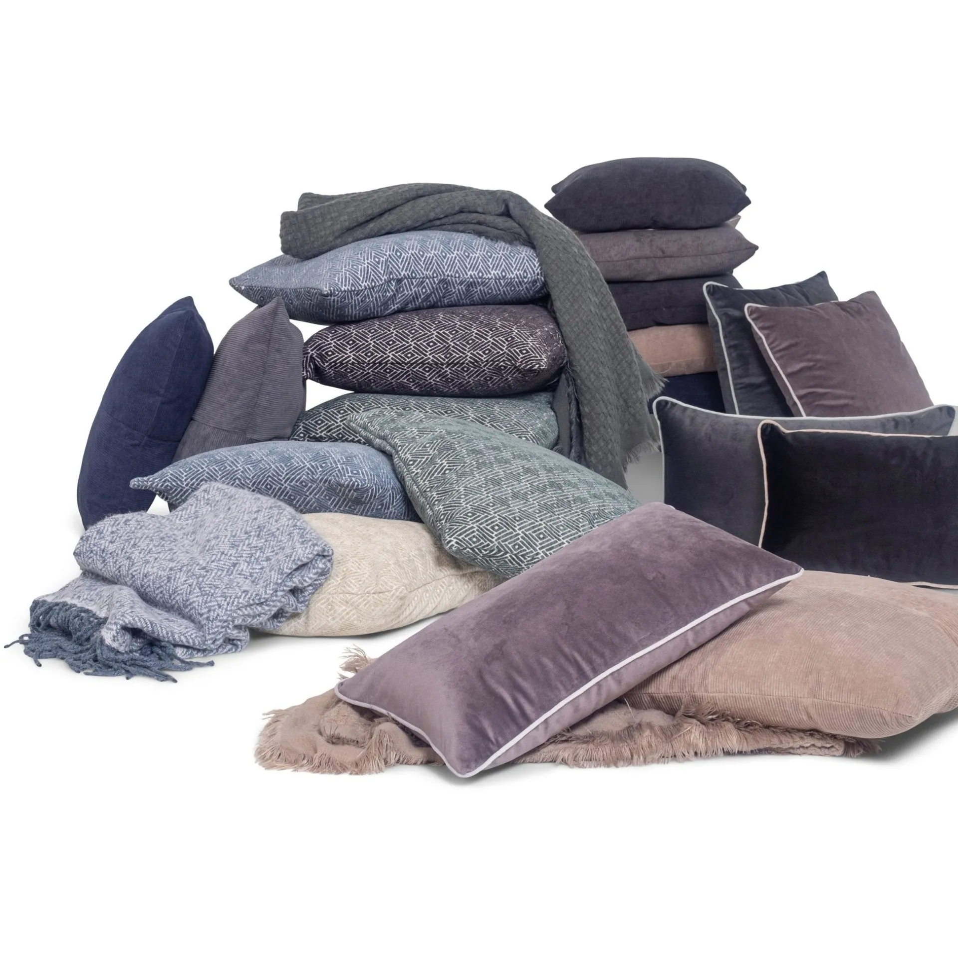 Discount Nimara Gabi pyntepude - Sølvgrå velour 45x45 cm