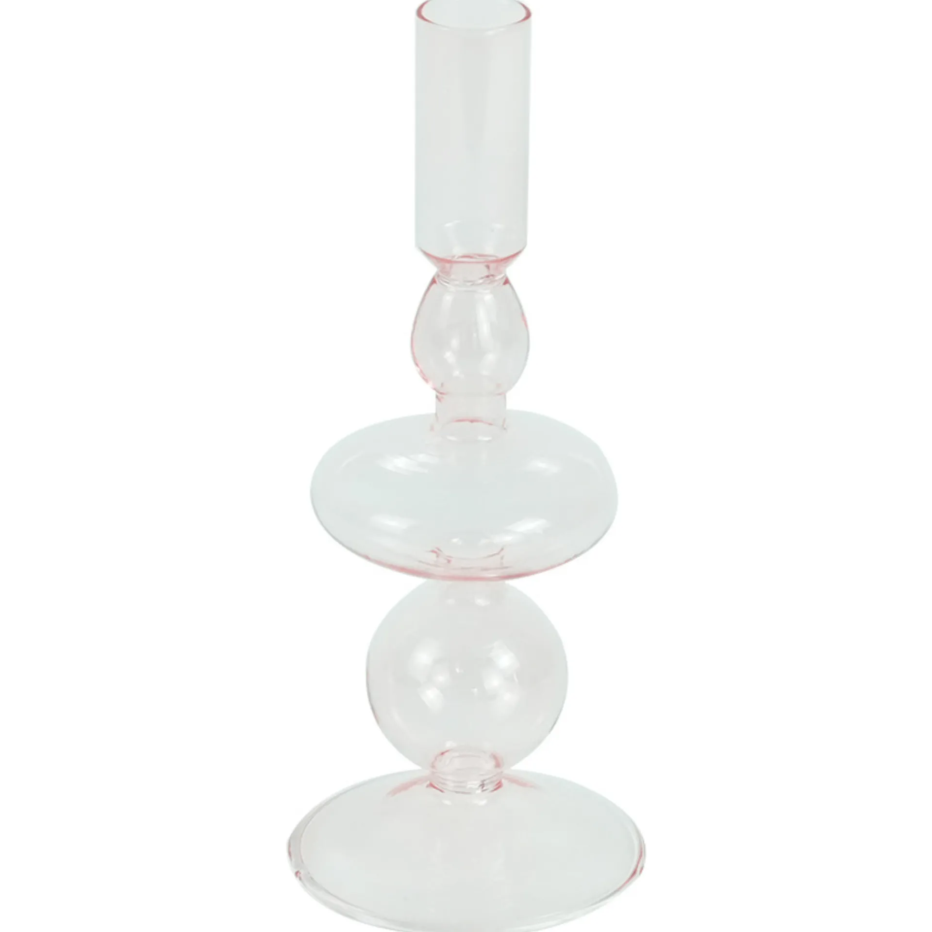 New Nimara Gracie glas lysestage lyserød 18 cm