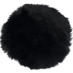 Hot Nimara Ægte lammeskindshynde - Sort Ø40 cm